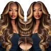 28in Ombre Lace Front Wig Human Hair 7x5 Ombre Glueless