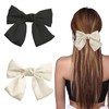 AYNKH 2 Pcs Solid Colour Large Bow Spring Clips, Satin