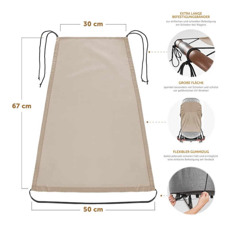Zamboo Universal Sun Shade, Adjustable Pram Sun Shade with UV
