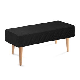 sourcing map Dining Bench Cover, Stretch Piano Long Bench Stool Slipcover, Rectangle Washable Seat Cushion Protector for Living Room, Bedroom and Kitchen, Black