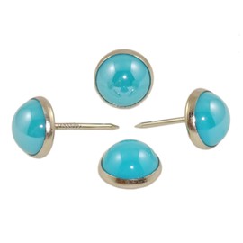Decotacks 7/16" Pearl Shape Upholstery Nails Sofa Tacks, 25 PCS/Pack DWP (Turquoise)