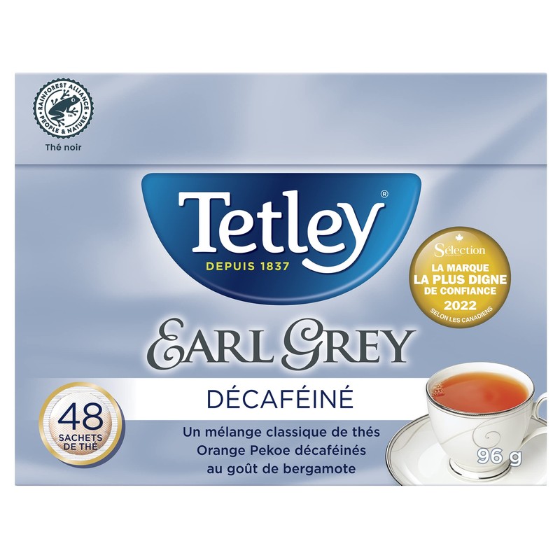 Tetley Earl Grey Decaffeinated Black Tea - 48 Tea Bags,
