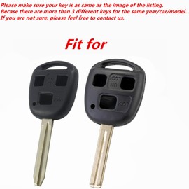 WFMJ Black Leather for Lexus Es300 Ls430 Lx470 Rx300 Rx330 Rx350 Rx400h Toyota Land Cruiser FJ Cruiser 3 Buttons Smart Remote Key Fob Case Cover Chain