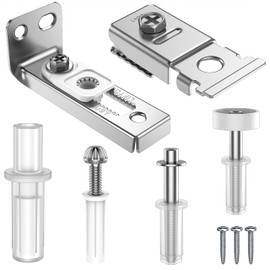 Bifold Door Hardware Repair Kit - 1 Pack Bi-fold Closet Barn Door Hardware Kit for 7/8" to 1" Track, Folding Pocket Door Replacement Parts Set Include Top Bottom Pivots Bracket and Guide Wheel