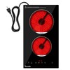 TOPWISH 2 Burners Electric Cooktop, 12 Inch Built-in Ceramic Cooktop,