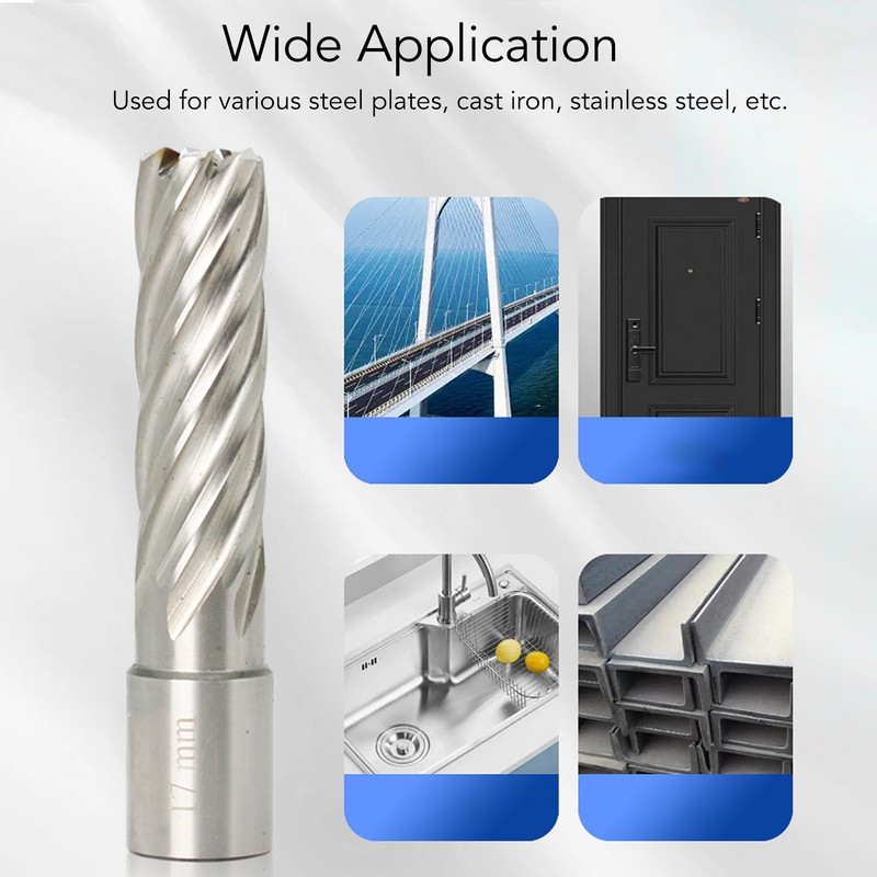 7Pcs Annular Cutter 3 Flute Mag Drill Bit Carbide Steel