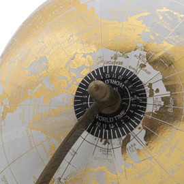 Globo Terraceo, Diameter 20 cm, Blanco Dorado Metal Sobremesa, 20 x 28 cm, Base: 11.5 cm