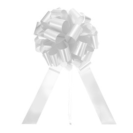 PATIKIL Big Car Pull Bow 25 Inch, Metallic Giant Bow Ribbon for Car Decoration Wedding Birthday Present Wrapping New Houses Decor, White