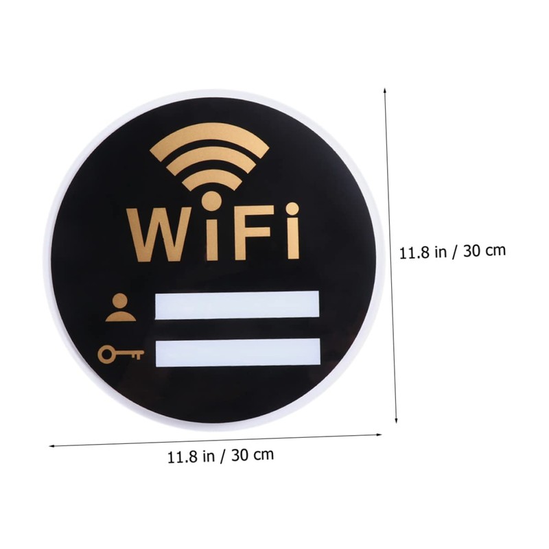 LALAFINA WiFi Sign Emblems Office Decor Black Trim Large WiFi