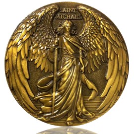 LZWIN The Archangel Saint Michael Christian Challenge Coin - 1.57 Inch Zinc Alloy