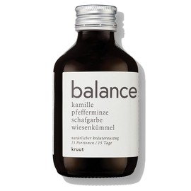 Kruut – Balance Kräuterauszug bio 150ml – Elixier für nach dem Essen aus Wildkräutern Kamille, Schafgarbe, Pfefferminze, Wiesenkümmel – Oxymel Extrakt Sirup Kur
