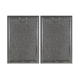 HASME 2-Pack Replacement Mesh Grease Microwave Filters for GE Replaces for WB06X10608 WB02X28930 1166430 AH1022452 Fits forAP3883312 EA1022452 PS1022452 SE-2800-006 5 1/16" x 7 5/8" x 3/32"