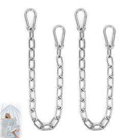 2 Pack 1/5 Inch Heavy Duty Chains, 30 Inch Swing Extension Chain with Carabiners, Adjustable 440LB Metal Hanging Chain for Indoor Outdoor Porch Swing Hammock Chair Punching Bags Gym Machines
