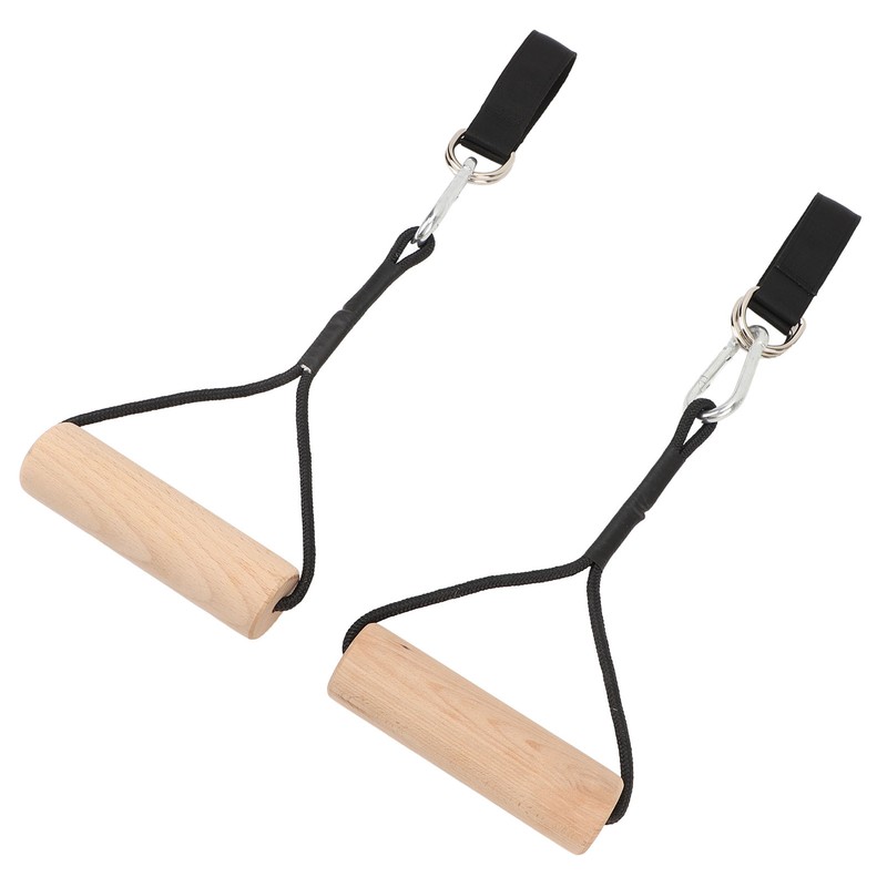 Wooden Gymnastic Rings Portable Pull Up Handles Arm Strength Trainer