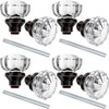 Amylove Glass Door Knobs Mortise Style Fluted Crystal Door Knobs