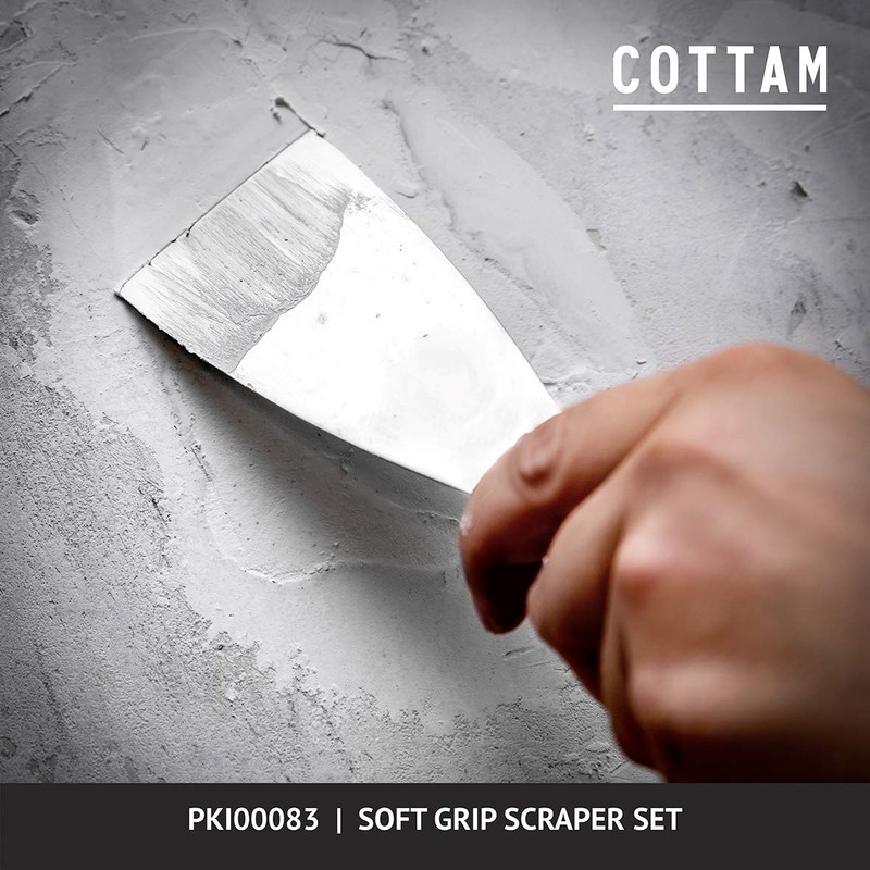 COTTAM Soft Grip Scraper Set (Pack of 3) - In