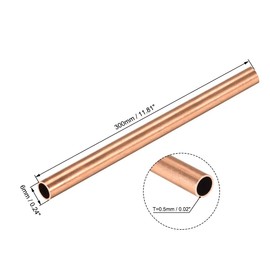 TA-VIGOR 3Pcs Copper Round Tube, 5mm OD 0.5mm Wall Thickness 300mm Long Straight Pipe Tubing for Hobbies, Crafts, Building Models, Building Decorations, Frames, Industrial, Gardening Products