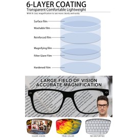 MARE AZZURO Big Frame Reading Glasses Men Square Readers 1.0 1.5 2.0 2.5 3.0 3.5 4.0 5.0 6.0 (Black, 5.00)