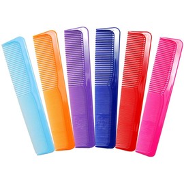 Luxxii 6 Pack - 9" Large Breakable Colorful Styling Essentials Coarse/Fine Dressing Comb Set