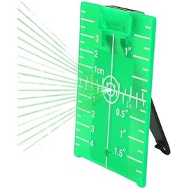 de nivel láser Medidor de nivel láser de línea cruzada de doble escala, placa de tarjeta de destino láser de piso magnético plegable(Verde)