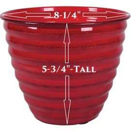 Robert Allen MPT01611 Avondale Classic Flower Pot, 8", Autumn Blaze