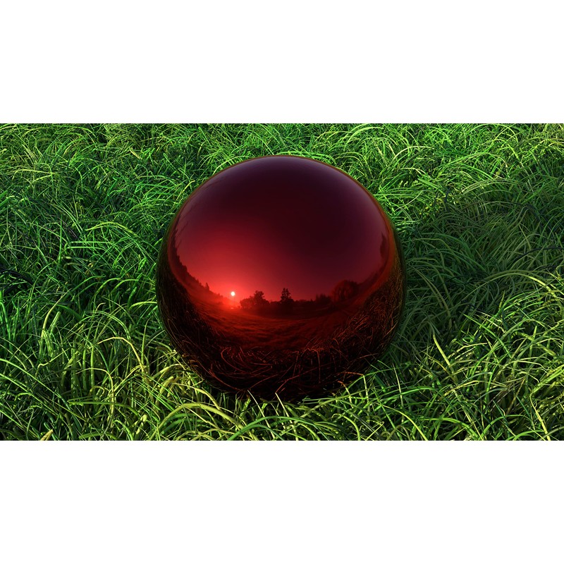 Lulu Decor, Red Stainless Steel Gazing Mirror Ball Size 12,