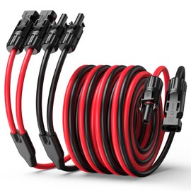 Bateria Power 30FT 12AWG Y-Branch Solar Connectors Extension Cable, Solar Cable Parallel Adaptor Solar Panel Wire in Pair with Female and Male Connectors for Solar Panel (1*M/FF+1*F/MM)