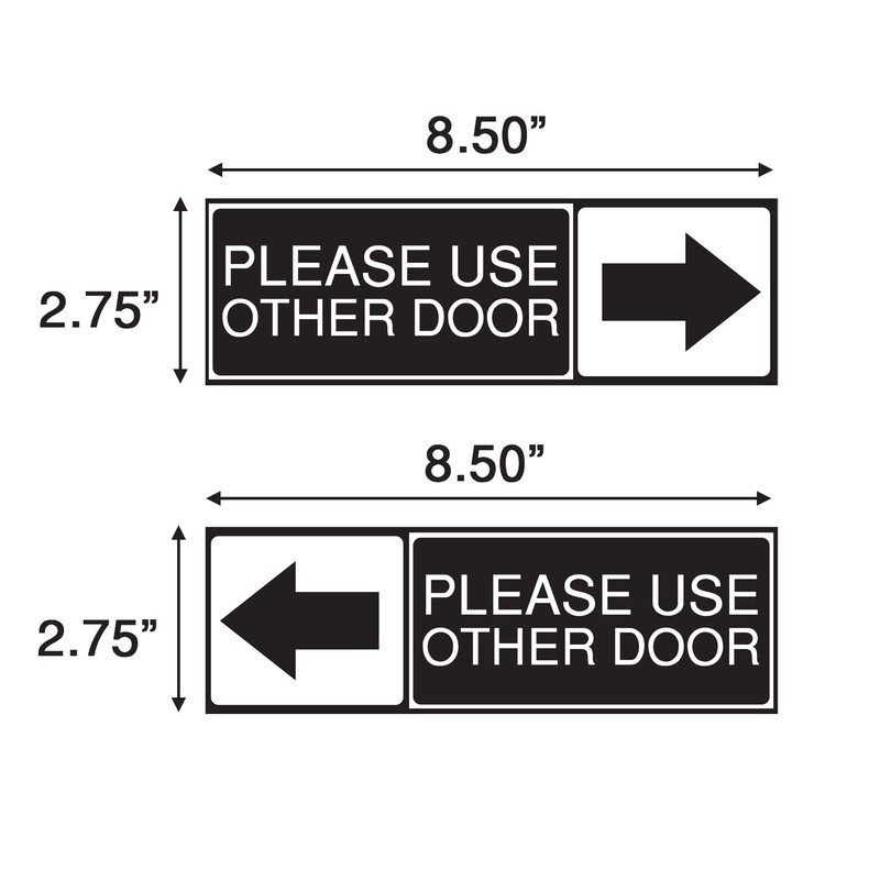 Please Use The Other Door Sticker, Set of 2, Black
