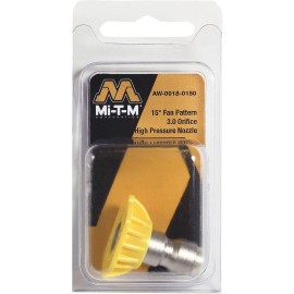 FixtureDisplays Mi-T-M 3.0 Orifice 15 Degree (Yellow) Pressure Washer Quick Connect Nozzle