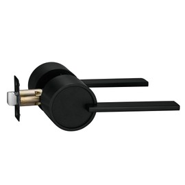 Berlin Modisch Zero Gravity Urban Series Passage Lever Door Handle Non-Locking Lever Set [for Hallway or Closet Doors] Reversible Heavy Duty – Iron Black Finish