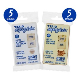 10 Piezas Esponjabon 2 En 1 Concha Nácar 5pzas  Avena 5pzas                                                                                           