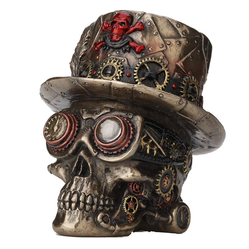 Veronese Design 4.5 Inch Steampunk Cross Bones Top Hat Motor