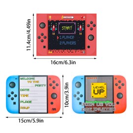 Fangehong Pack of 12 Invitation Cards Children's Birthday Gamer, Party Invitations for Children, Motif Invitation Cards, Video Game Party Invitation, Fill in Invitations with Envelopes, 150 x 100 mm