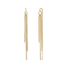 Elli Women's Earrings Chain Pull Through in 925 Sterling Silver, Sterling Silver, None