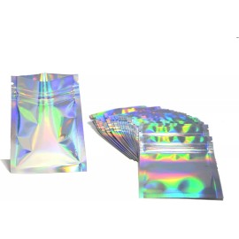Unbranded Resealable Zip Foil Storage Bags Holographic Iridescent | Food, Jewelry 4x6 [50]