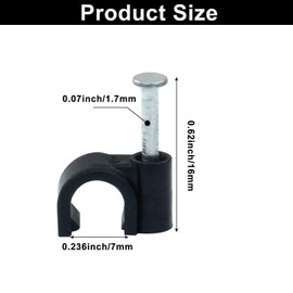 Waziaqoc 200 Pack 6mm Nail in Cable Clips, Ethernet Cat6 Cable Clamps, Wire Clips with Steel Nail for Wall,Cord Management