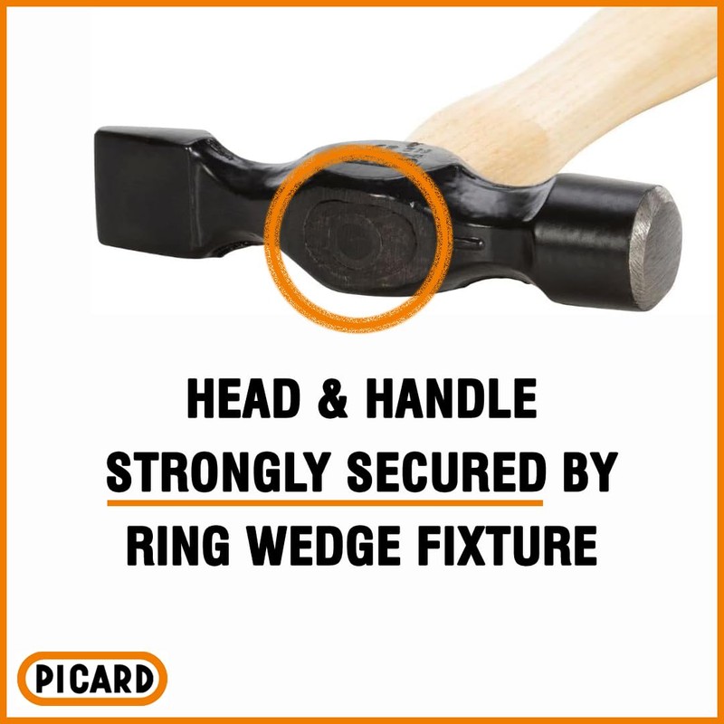 Picard Joiners' Hammer, Alloyed Special Steel Head, Premium Ash Wood