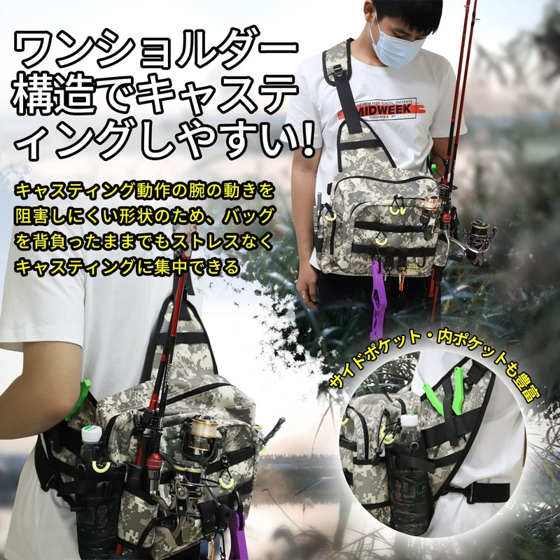 WATA CHAMP【ワタチャンプ】 Fishing Bag, Fishing Carrier Bag, Fishing Shoulder Bag,