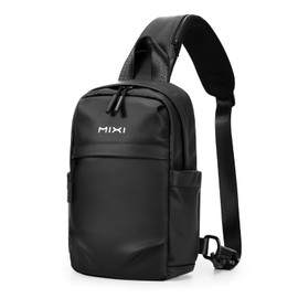 mixi EliteSeries Sling Bag Small Sling Backpack Crossbody Shoulder Chest Bag for Men Women Versatile Casual Daypack-11 inch, Black, Black