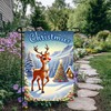 BlissYard Christmas Reindeer Garden Flag 12x18 Inch Red Nose Rudolph