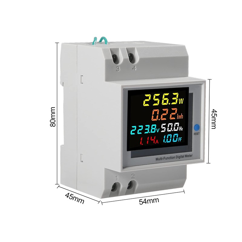 AC Power Meter Digital Voltmeter Ammeter AC 40-300V 100A Din