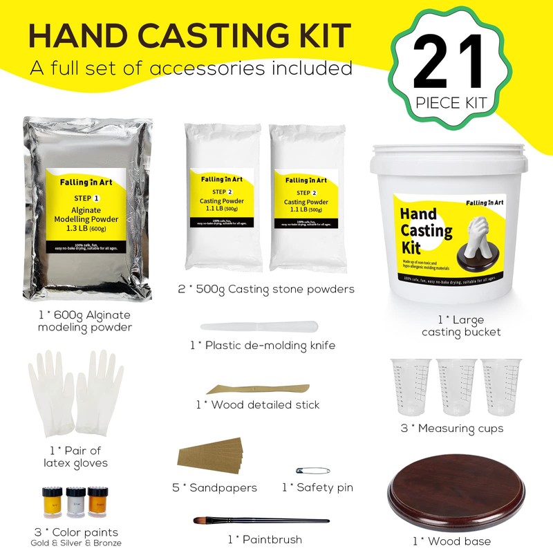 Falling in Art Hand Casting Kit Couples - Keepsake Plaster