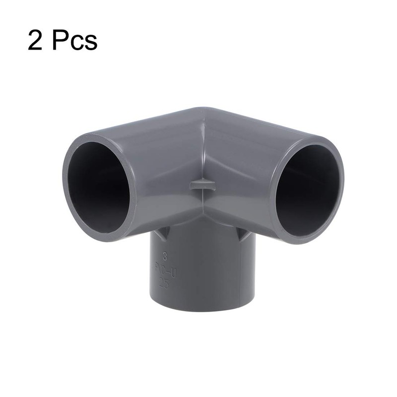 sourcing map 3-Way Elbow PVC Pipe Fitting Furniture Grade 25mm