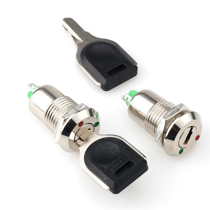 ThtRht 3 Pack Mini Electric Key Switch ON-Off 2 Position