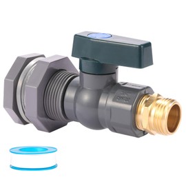 3/4 Inch Rain Barrel Spigot Kit - BILAL Water Barrel PVC Garden Diverter Kit with Bulkhead Fitting Hose Faucet Adapter and Thread Seal Tape for Water Tanks, Aquariums, Tubs, Pool, Garden Barrel