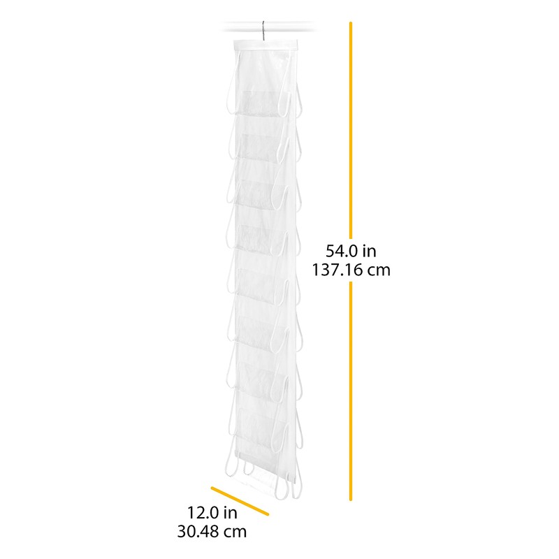 Whitmor Lima de zapatos colgante blanca, transparente