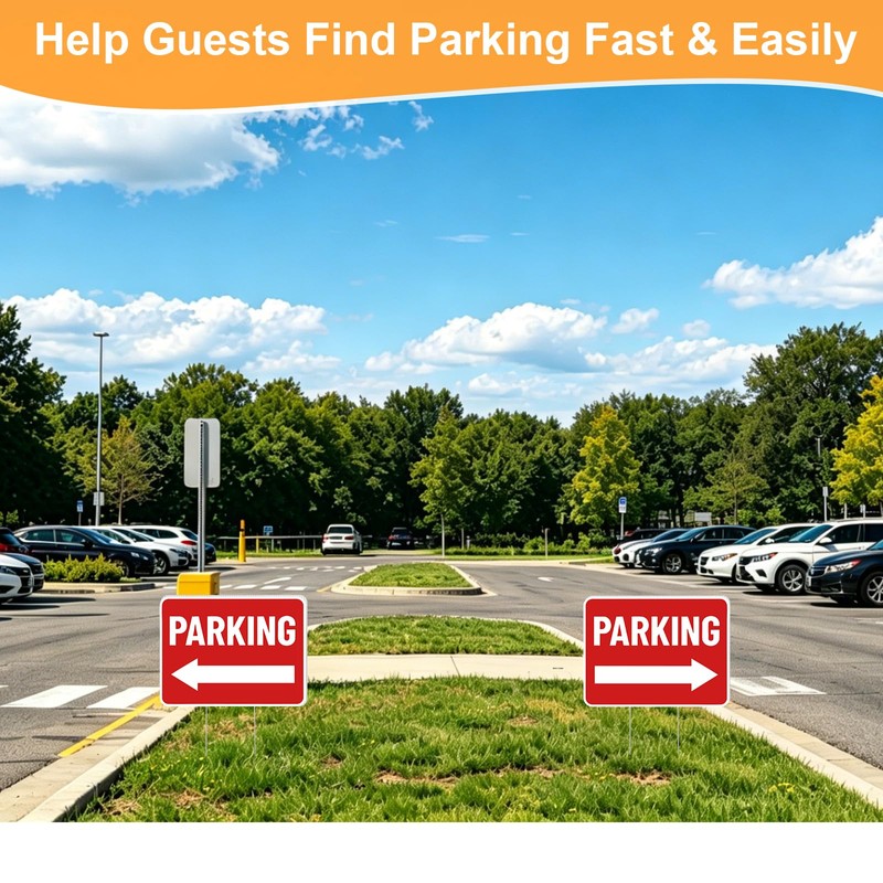 Parking Sign 2 Pack, 16"x12" Parking Signs for Outside Event,