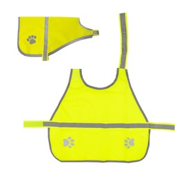 Reflektierende Sicherheitsweste für Hunde, Warnweste Hund, Größe M, Hundewarnweste mit hoher Sichtbarkeit, Fluoreszierendes Gelb mit reflektierenden Streife, für Nachtspaziergänge, Outdoor-Aktivitäten