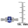 10k White Gold Vintage Style Oval Tanzanite and Diamond Ring