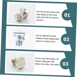 MERRYHAPY Practical Camera Mounting Screw Set 6pcs 3/8'' D-Ring Screws for Tripod Easy to Use and Install Random Color